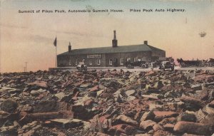 Postcard Summit Pikes Peak Automobile Summit House CO 1925