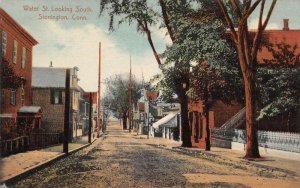 Stonington Connecticut Water Street Looking South Vintage Postcard AA28561