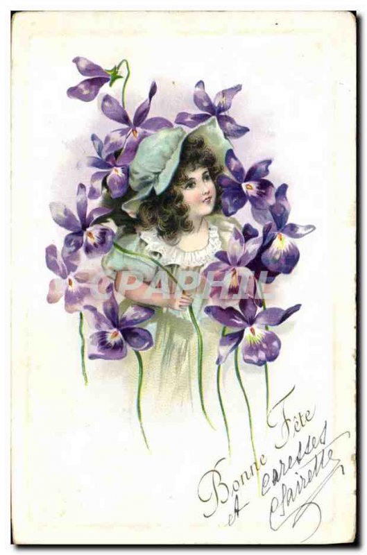 Postcard Fantasy Flowers Old Child