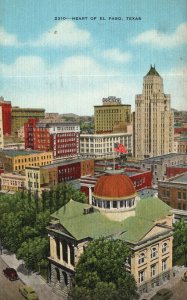 Vintage Postcard 1952 Hearth Of El Paso Texas Buildings Towers Henry S. Beach