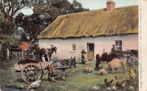 IRISH FARMYARD-DECENT COT THAT TOPS NEIGHBOURING HILL~IRELAND POSTCARD