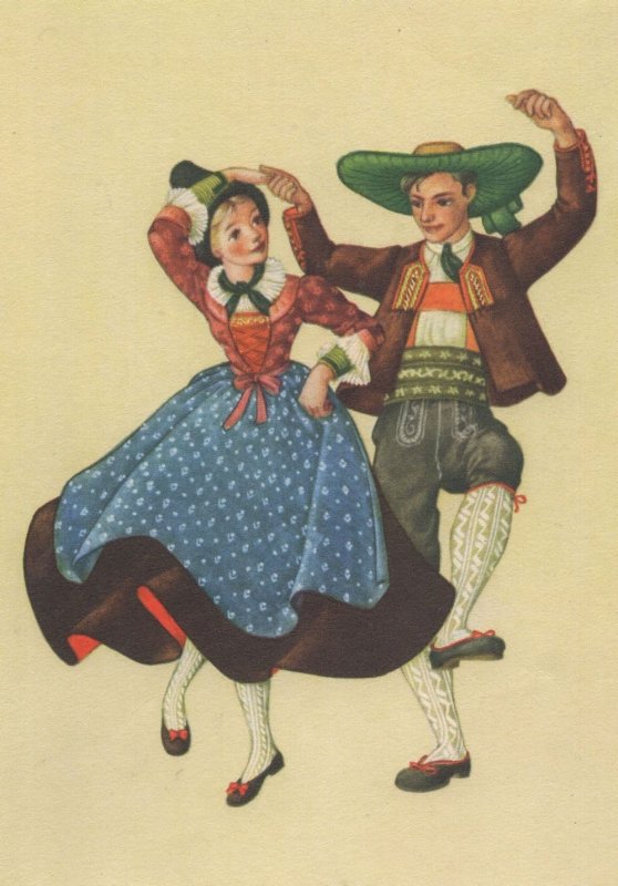 Otztak Otz Valley Tyrol Tirol Austrian Folklore Dance Fashion Postcard