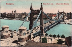 Hungary Budapest Erzsebet Hid Elisabeth Bridge Vintage Postcard C112