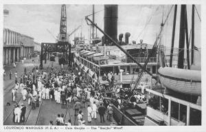 Lourenco Marques Mozambique Cais Gorjao Wharf Ships at Dock Postcard J75817