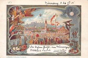NUERNBERG GERMANY VOLKFEST FESTIVAL POSTAL CARD POSTCARD 1901