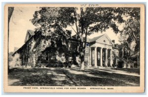 Front View Springfield Home For Aged Women Springfield Massachusetts MA Postcard