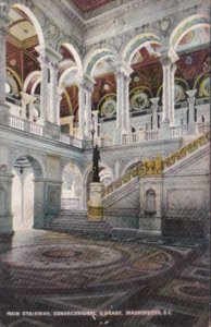 Washington D C Main Stairway Congressional Library 1907