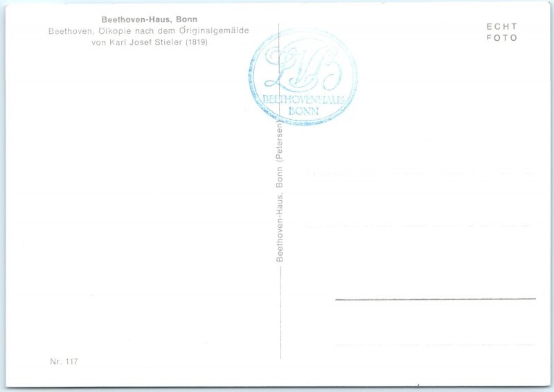 c1960s Bonn Germany Beethoven Portrait Karl Stieler 1819 Oil Painting Stamp M33