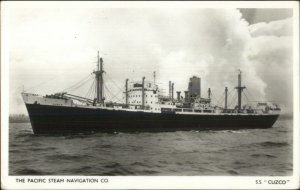 Pacific Steam Navigation Co Ship SS Cuzco Real Photo Postcard