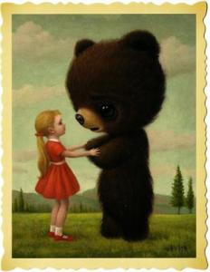 Goodbye Bear by Mark Ryden Art Large Postcard