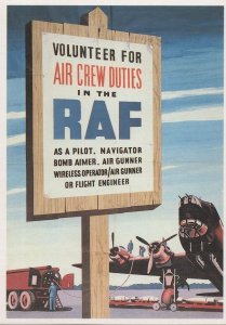 RAF WW2 Pilot Aircraft Recruitment War Poster Postcard