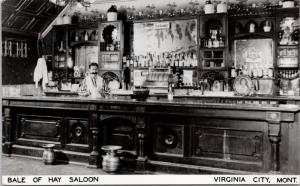 Bale Of Hay Saloon Virginia City MT Montana Western Ways RPPC Postcard E15