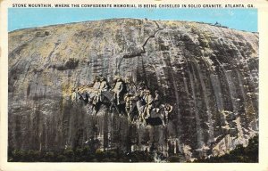 Civil War, Stone Mountain, Confederate Memorial, Atlanta, GA,Old Postcard