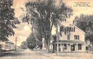 North Amherst MA Pleasant & Meadow Streets Storefront Postcard