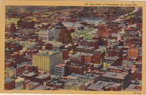Missouri St Louis Aerial View Of Downtown 1955 Curteich