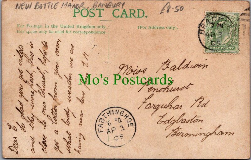 Northamptonshire Postcard - Newbottle Manor, Brackley SW9081