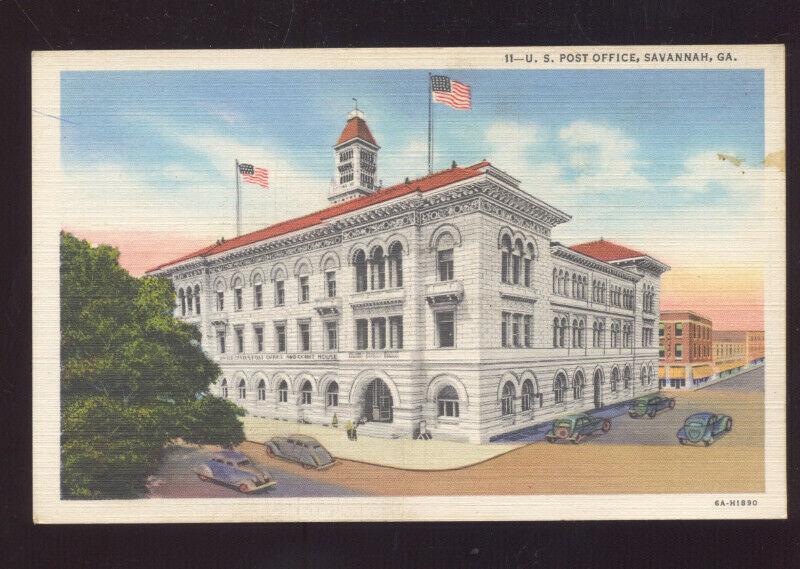 SAVANNAH GEORGIA UNITED STATES POST OFFICE VINTAGE POSTCARD GA.