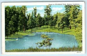 RUSTON, Louisiana LA ~ Scene in WOODLAND PARK ca 1940s Linen Postcard
