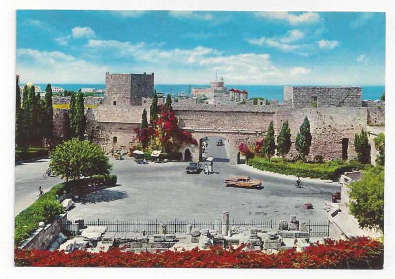 Greece Rhodes Liberty Gate Fortress Walls Rhodos Rodi Vtg 4X6 Postcard