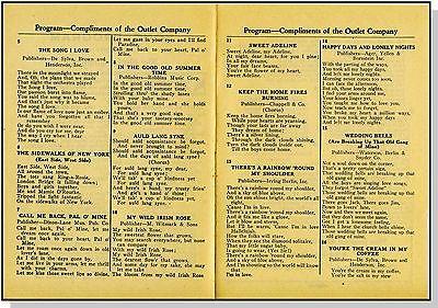 Vintage WJAR-Outlet Company Song Program, Providence, Rho...