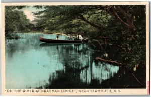 On the River at Braemar Lodge Near Yarmouth Nova Scotia Vintage Postcard D12