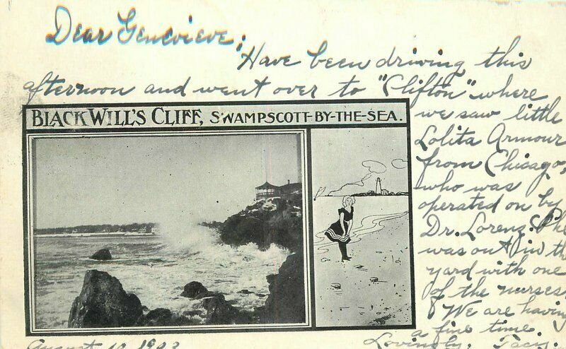 Black Wills Cliff Swampscott by the Sea Massachusetts Private Mailing 11972