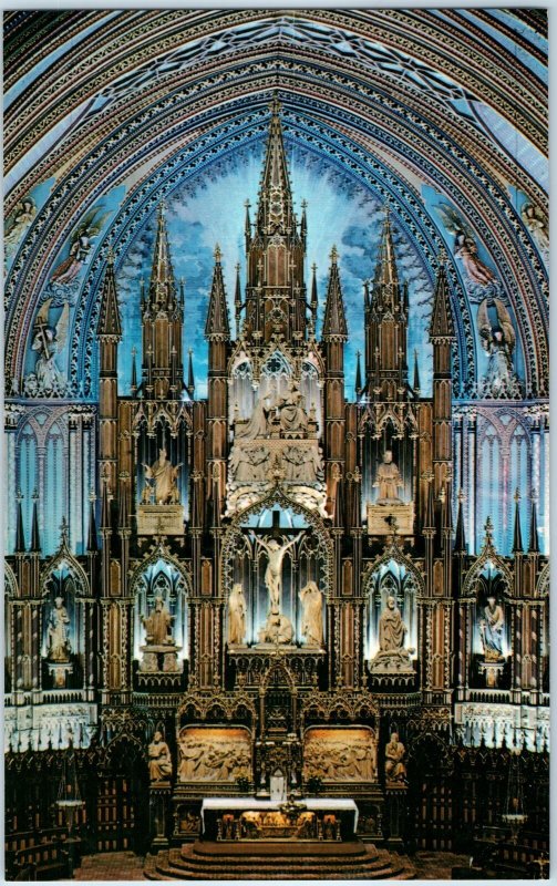 c1960s Montreal, Quebec Eglise Notre Dame Church Cathedral Altar Oversized PC 3S