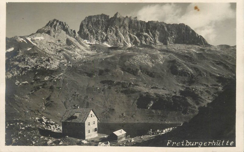 Austria Freiburgerhutte refuge cottage photo postcard