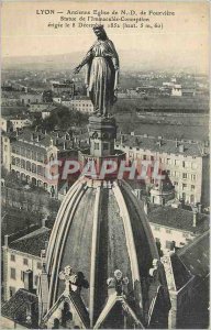 Old Postcard Lyon Ancient Church of N D Fourviere Statue of Immaculate Concep...