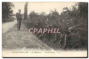 Old Postcard The Saint Cyr School in Maneuvers In Ambush Army