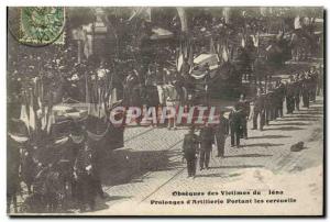 Old Postcard funeral of the victims of Jena extended by & # 39artillerie carr...