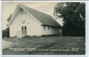 Fellowship Chapel Quaker Heights Church Camp Eldora Iowa RPPC 1962 postcard
