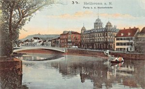 HEILBRONN a H GERMANY~b d PARTIE NECKARBRUCKE~1912 TINTED PHOTO POSTCARD