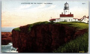 Vtg California CA Lighthouse on the Pacific 1910s View Pacific Novelty Postcard