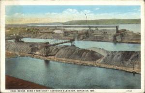 Superior WI Coal Docks From GN Elevator c1920 Postcard