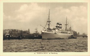 Stoomvaart-Maatschappij Nederland ss Costa Rica Hamburg Vintage Postcard 07.48