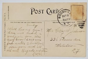 Boonville NY The Fountain at Erwin Park 1911 to Watertown Postcard G22