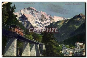 Old Postcard Jungfrau Intelaken Hardebahn