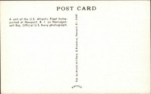 Newport Rhode Island RI U.S.S. Willis A. Lee Battleship Vintage Postcard