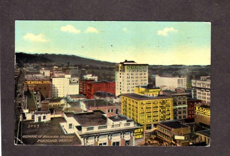 OR Business District Imperial Hotel 1911 Portland Oregon Postcard