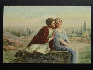 Artist Signed Pizzolato 4 x ROMANCE & GLAMOUR Lady c1910 Italian Postcard
