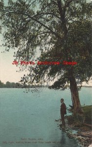 IA, Cedar Rapids, Iowa, Ellis Park, Looking Down River From South, Leighton