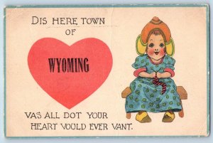 Wyoming Minnesota Postcard Dis Here Town Dutch Girl Sitting Scene 1915 Antique