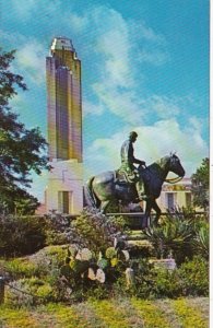 Texas Fort Worth Will Rogers Colsieum Tower & Cowboy On Soapspuds Statue