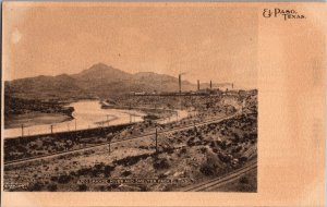 Rio Grande River and Smelter from El Paso TX Undivided Back Vintage Postcard L77