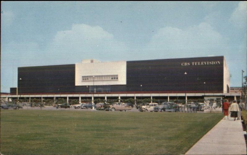 Los Angeles CBS Television center 1950s Cars Vintage Postcard