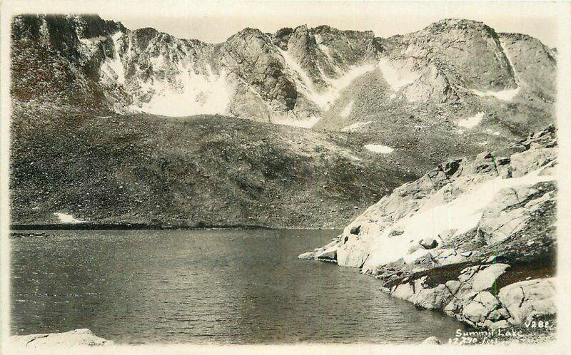 1920s Summit Lake Colorado Rocky Mountains RPPC Photo Postcard 4173