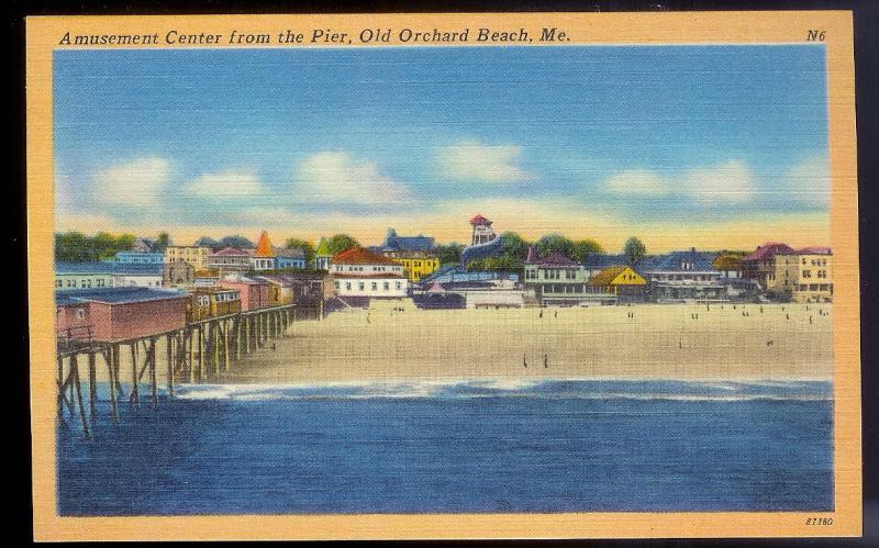 Amusement Center Old Orchard Beach ME unused c1940's