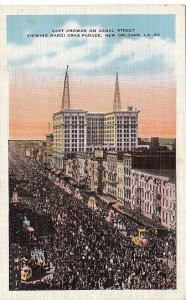 Postcard Vast Crowds Canal Street Mardi Gras Parade New Orleans LA