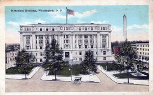 VINTAGE POSTCARD BUGGY AND STREET SCENE AT MUNICIPAL BUILDING WASHINGTON D.C.